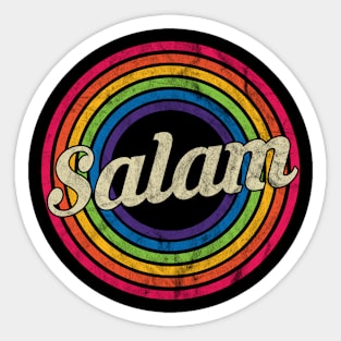 Salam - Retro Rainbow Faded-Style Sticker